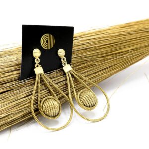 Pendiente en Oro Vegetal